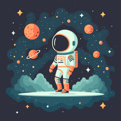 Star universe background image, astronaut starry sky graphic design