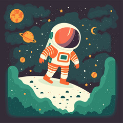 Star universe background image, astronaut starry sky graphic design