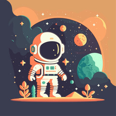 Star universe background image, astronaut starry sky graphic design