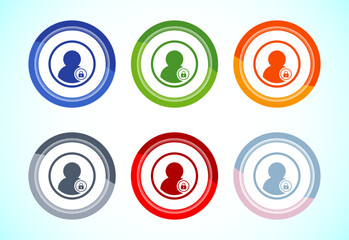 User profile login icon design  Access authentication icon. Button Design Set
