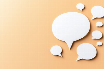 Blank Speech Bubbles on Beige Background