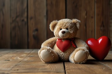 Obraz premium teddy bear with heart shaped box