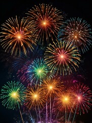 Naklejka premium fireworks on the night sky