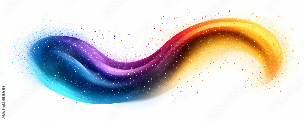 Poster abstract colorful wave background, vibrant hues flowing dynamically across white canvas, creating an