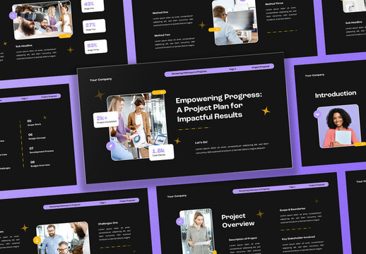 Black Purple Modern Creative Business Project Proposal Presentation