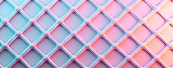 Obraz premium A colorful, geometric pattern featuring a grid of diamond shapes in shades of pink and blue.