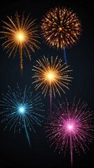 Naklejka premium fireworks on black background