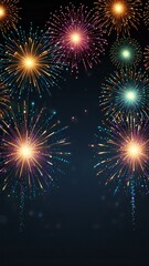 Naklejka premium fireworks on the night sky