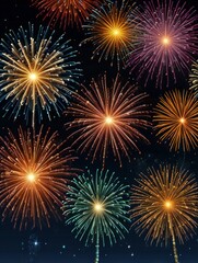 Naklejka premium fireworks on black background