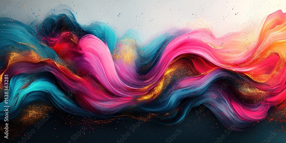 Poster vibrant swirling colors create an abstract expression of movement and energy in a dynamic artwork