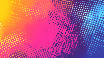 Vibrant Abstract Background,  Colorful Halftone Dots Swirl Dynamically Across Gradient Hues, Creating an Energetic Visual