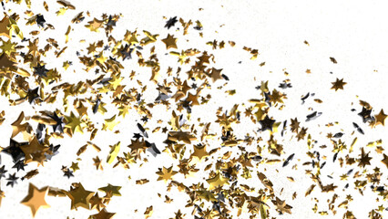 stars. Confetti celebration, Falling golden abstract decoration for party, birthday celebrate,