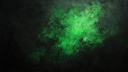 Fototapeta premium Emerald Nebula - A Cosmic Dance of Green Against the Dark Void