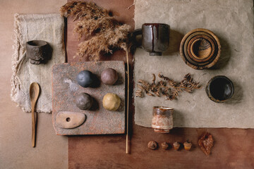 Beige pottery mood board