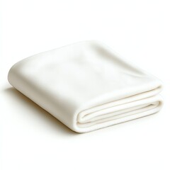 A soft, neatly folded white blanket, ideal for adding warmth and comfort to any living space.