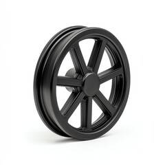Obraz premium A black, multi-spoke wheel designed for various applications, showcasing a sleek and modern aesthetic.