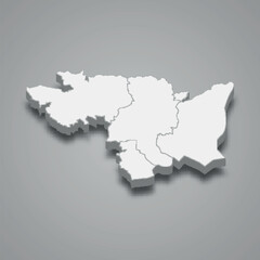 3d isometric map of Lower Sava is a region of Slovenia