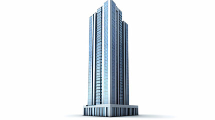 Obraz premium Realistic skyscraper building isolated on white background. 3d illustration. Isolated. Illustration