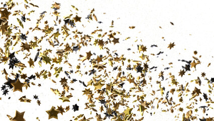 stars. Confetti celebration, Falling golden abstract decoration for party, birthday celebrate,