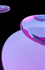 幻想的な光に照らされた透明な液体の3Dイラスト