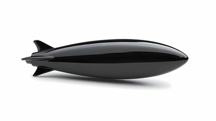 Fototapeta premium One single black spaceship isolated on white background. Isolated. Illustration