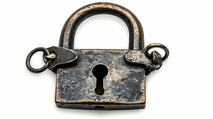 padlock white isolated background