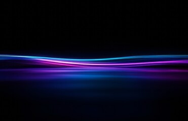 Fototapeta premium Abstract Neon Light Waves Flowing Dark Background