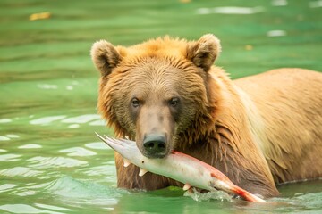 Brown bear in water