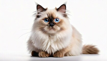 Himalayan Cat. Isolated on White Background. Photo Studio.