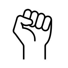 raised fist symbol of solidarity icon