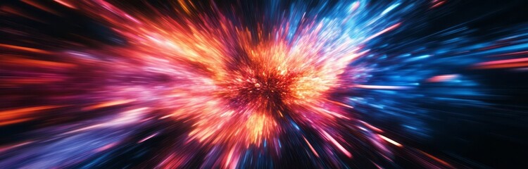 Obraz premium Abstract Light Speed Explosion Colorful Radiance