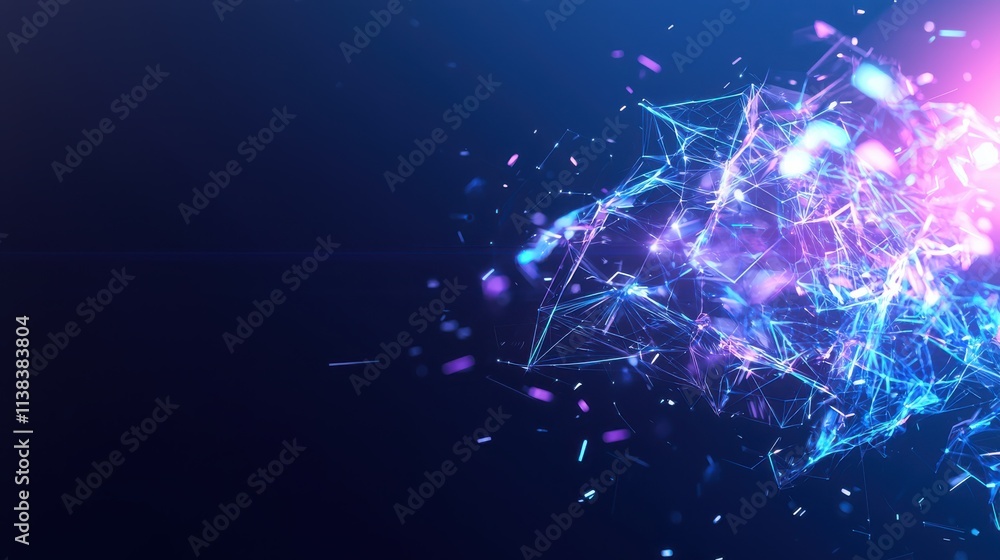 Poster futuristic blurry dashboard interface visuals technology concept digital art abstract environment cr