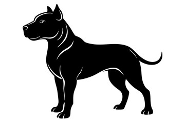 Pit Bull Terrier Silhouette Vector Illustration of a Dog in a Strong and Playful Stance