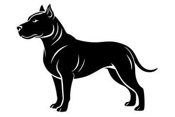 Pit Bull Terrier Silhouette Vector Illustration of a Dog in a Strong and Playful Stance