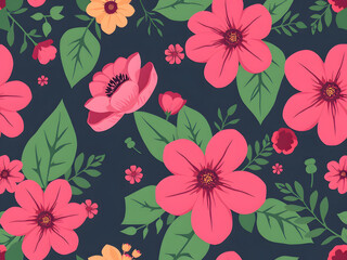Vintage seamless floral pattern with roses, leaves, and blossoms in pink and soft colors, perfect for wallpaper, fabric, or card designs