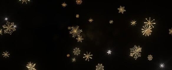 Snowflakes - With Realistic Snowflakes Overlay On Light Silver Backdrop. Xmas Holidays