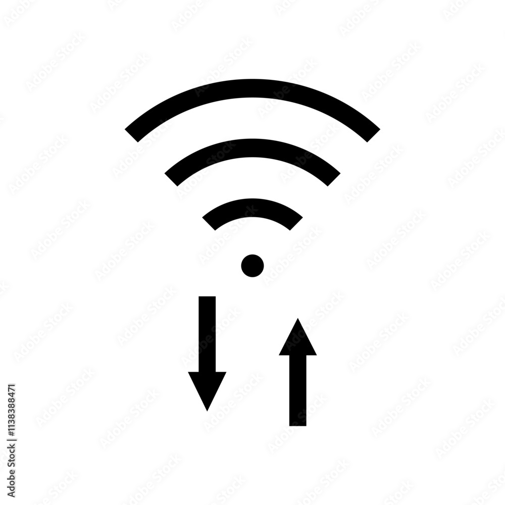 Poster wireless data transfer nfc technology glyph icon vector. wireless data transfer nfc technology sign.
