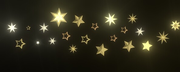 Stars - Festive christmas card. Isolated illustration white background. -