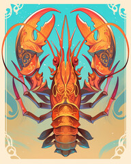 Lobster symmetry layout illustration