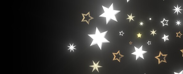 Festive Celestial Cascade: Mesmerizing 3D Illustration of Descending Christmas Stars