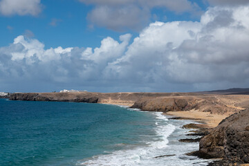 Panorama at Papagayo Beach in Los Ajaches Natural Park in Lanzarote in 2024.