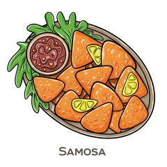 Samosa is a popular crispy triangular pastry filled with spiced potatoes, peas, or minced meat, deep-fried to golden perfection and typically served with tangy chutney