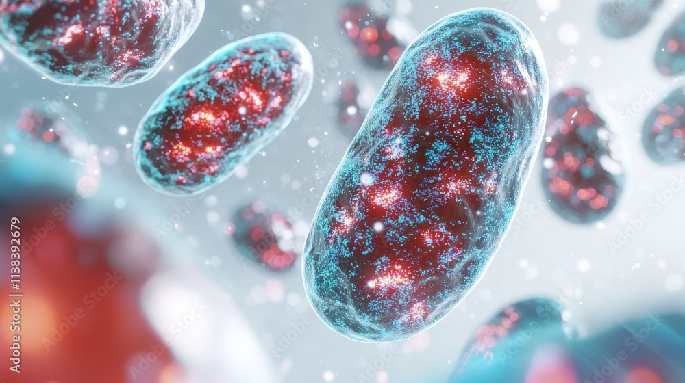 Poster exploring alienlike bacteria models in a laboratory setting scientific visualization microbial resea