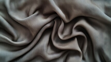 Fototapeta premium Textured neutral taupe fabric surface soft textile material close-up view elegant design concept