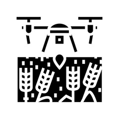 crop monitor drone robot harvests glyph icon vector. crop monitor drone robot harvests sign. isolated symbol illustration