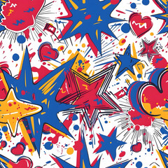 Pop art seamless pattern 