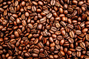 A roasted coffee beans texture background.