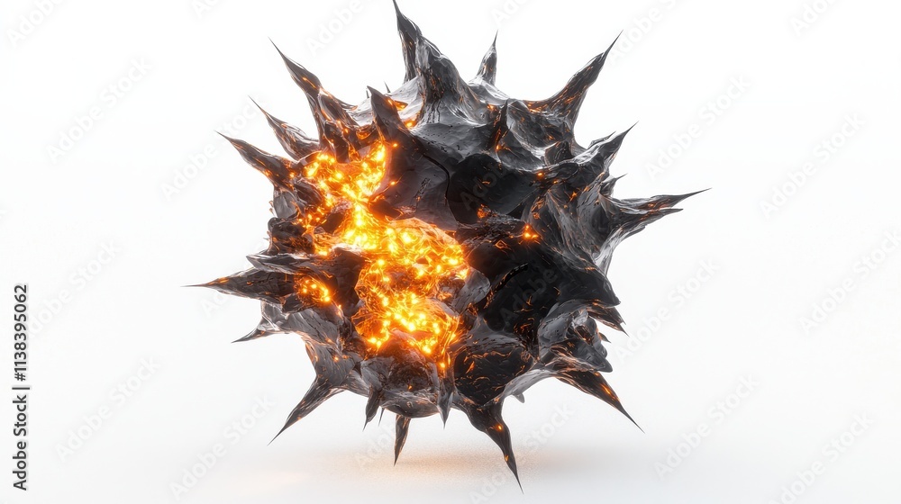 Aufkleber explosive action of mutated virus particle laboratory environment 3d scientific concept
