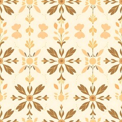 Warm Floral Damask Pattern 