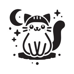 black silhouette of a cat